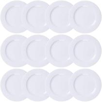 Kit 12 Pratos de Porcelana Branco 27cm Raso Tramontina Vibrare Aba Larga Mesa Posta Kit 12 Pratos de Porcelana Branco 27cm Raso Tramontina Vibrare Aba Larga Mesa Posta