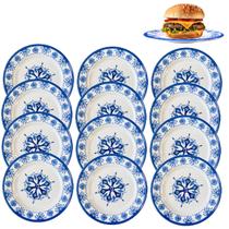 Kit 12 Pratos em Melamina 20cm Portugues Buffet Restaurantes