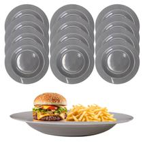 Kit 12 Pratos Fundo em Melamina Refeição 23cm Festa Buffet Kit 12 Pratos Fundo em Melamina Refeição 23cm Festa Buffet