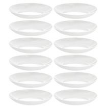 Kit 12 Pratos Fundos Tramontina de Porcelana Brancos 22cm Sophia Sopas Caldos Restaurantes