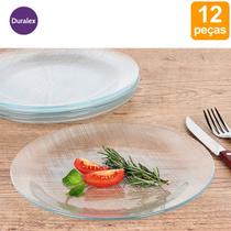 Kit 12 Pratos Fundos Vidro Duralex Diamante Kit 12 Pratos Fundos Vidro Duralex Diamante