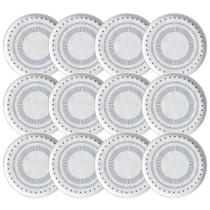 Kit 12 Pratos para Sobremesa Branco Cerâmica 21,5cm Buffet Restaurante Porto Brasil Bio Astral