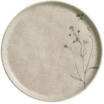 Kit 12 Pratos para Sobremesa Rasos 21,5cm Porto Brasil Cerâmica Bio Campestre Off White