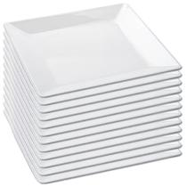 Kit 12 Pratos Quadrado de Melamina Branco Jogo de 12 Pratos Rasos De Plástico Para Refeições Conjunto De Pratos 25 cm Para Buffet Restaurante Bestfer Kit 12 Pratos Quadrado de Melamina Branco Jogo de 12 Pratos Rasos De Plástico Para Refeições Conjunto De Pratos 25 cm Para Buffet Restaurante Bestfer