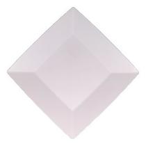 Kit 12 Pratos Quadrado Japonês Sobremesa Restaurante Branco