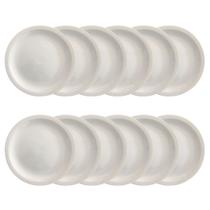 Kit 12 Pratos Raso de Cerâmica 25cm Branco