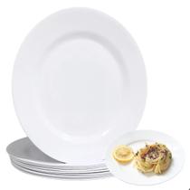 Kit 12 Pratos Raso em Melamina Branco 25cm Refeição Buffet Kit 12 Pratos Raso em Melamina Branco 25cm Refeição Buffet