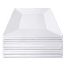 Kit 12 Pratos Raso Quadrado Branco Melamina Leve Resistente 25cm - Bestfer