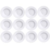 Kit 12 Pratos Rasos de Porcelana Branca 28cm Maria Augusta Jogo de Jantar Tramontina