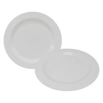 Kit 12 Pratos Rasos Redondos 28cm Melamina Branco