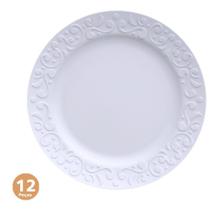 Kit 12 Pratos Rasos Refeição Porcelana Germer Tassel Kit 12 Pratos Rasos Refeição Porcelana Germer Tassel