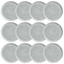 Kit 12 Pratos Sobremesa 21cm Porto Brasil Bio Pietra Cerâmica Stoneware Mesa Posta Restaurante