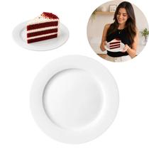 Kit 12 Pratos Sobremesa Melamina 15,5cm Branco Resistente