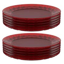 Kit 12 Pratos Vermelhos Grandes 26cm Crippa Servir Mesa Posta Eventos Porções Aperitivos