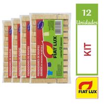Kit 12 Prendedor De Roupa Fiat Lux Madeira Com 12un Cada Kit 12 Prendedor De Roupa Fiat Lux Madeira Com 12un Cada