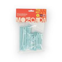 Kit 12 Prendedores De Embalagem Mozcada Azul