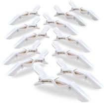 Kit 12 Presilhas Prendedor Cabelo Jacaré Crocodilo Branco