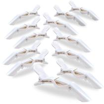 Kit 12 Presilhas Prendedor Cabelo Penteados Salão Bico de Jacaré Crocodilo Branco