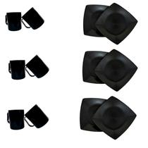 Kit 12 Produtos 06 Canecas Pretas 06 Pratos Quadrados Pretos Kit 12 Produtos 06 Canecas Pretas 06 Pratos Quadrados Pretos