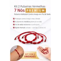 Kit 12 Pulseiras Kabbalah Premium 7 Nos ABS Prateado Familia Protecao Contra Inveja Mau Olhado