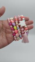 Kit 12 Pulseiras Miçanga Infantil Elástico Colorida Kit 12 Pulseiras Miçanga Infantil Elástico Colorida