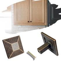 Kit 12 Puxador Bronze Quadrado Para Gaveta e Armário 35x35 Kit 12 Puxador Bronze Quadrado Para Gaveta e Armário 35x35