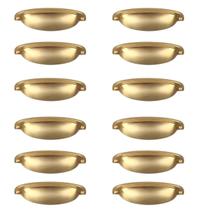 Kit 12 Puxador Concha Provençal Paris Dourado Escovado Para Gaveta Móveis Kit 12 Puxador Concha Provençal Paris Dourado Escovado Para Gaveta Móveis