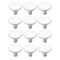 Kit 12 Puxador Ponto Girare Branco Brilho 22mm Para Gavetas De Móveis Kit 12 Puxador Ponto Girare Branco Brilho 22mm Para Gavetas De Móveis
