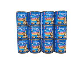 Kit 12 Ração Úmida Lata Para Gatos Sabor Carne 280g Bongos