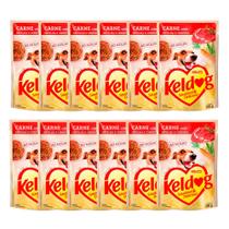 Kit 12 Ração Úmida para Cachorro Keldog Sabor Carne com Ervilha e Cenoura em Sachê 100g