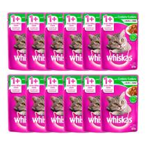 Kit 12 Ração Úmida para Gatos Whiskas Adulto 1+ Anos Sabor Cordeiro ao Molho em Sachê 85g Kit 12 Ração Úmida para Gatos Whiskas Adulto 1+ Anos Sabor Cordeiro ao Molho em Sachê 85g