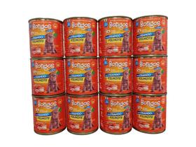 Kit 12 Ração Úmida Patê Lata Cães Filhotes Sabor Frango 280g Bongos Kit 12 Ração Úmida Patê Lata Cães Filhotes Sabor Frango 280g Bongos