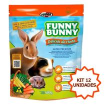 Kit 12 Rações coelho, hamsters e roedores Funny Bunny 500gr