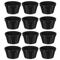 Kit 12 Ramekin 60ml Preto Molho Maionese Shoyu Restaurante Lanchonete Uno Coza