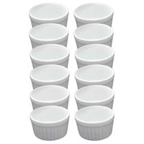 Kit 12 Ramekin Finger Food 40 Ml Mini Porcelana Canelado