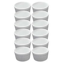 Kit 12 Ramekin Medio 140 ml Ramequim Porcelana Canelado Molho Hotel Porta Molho