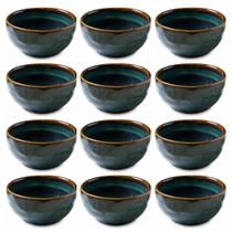Kit 12 Ramequins 50ml Cerâmica Orgânico Oceano Molheiras Porto Brasil Restaurante Bar Bistrô