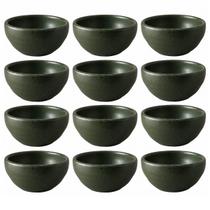 Kit 12 Ramequins 50ml Cerâmica Porto Brasil Greenery Orgânico Molheiras Restaurante Bistrô Bar