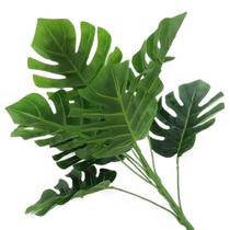 Kit 12 Ramos Costela de Adão Decorativo Artificial Plástico Verde 9 Folhas Cada 32cm Kit 12 Ramos Costela de Adão Decorativo Artificial Plástico Verde 9 Folhas Cada 32cm