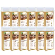 Kit 12 Refil Cera Depilatoria Corporal Profissional Depilação Roll On Depilflax Coco 100g Kit 12 Refil Cera Depilatoria Corporal Profissional Depilação Roll On Depilflax Coco 100g