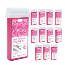 Kit 12 Refil Ceras para Depilação Roll On Quente Rosa Mel Depilatória 100g Depilflax Kit 12 Refil Ceras para Depilação Roll On Quente Rosa Mel Depilatória 100g Depilflax