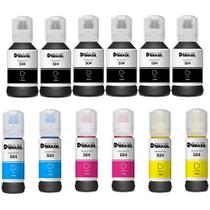 Kit 12 refil de tintas T504 Compatível para Epson Ecotank L4150, L4160, L4260, L6161, L6171