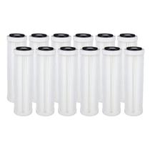 Kit 12 Refil Filtro Plissado Lavável 9 3/4'' X 2 1/2 5 Micra Cor Branco