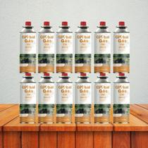 Kit 12 refil gás butano para fogareiro camping e maçarico culinário globalmix 227g solda artesanato