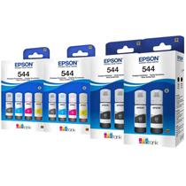 Kit 12 Refil Tinta Para T544 L3110 L3150 L3250 6 BK 2 CADA COR