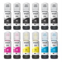 Kit 12 Refil Tinta Para T544 L3110 L3150 L3250 B Y C M