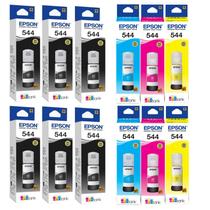 Kit 12 Refil Tinta Para T544 L3110 L3250 L3150 B Y C M