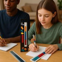 Kit 12 Réguas Blocos Coloridos Infantil Montar Encaixe Sortido Brinquedo Educativo Desenha Criança