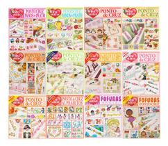 Kit 12 Revistas Bordados Modernos Eu Amo Ponto De Cruz Panos de Prato Fofuras Banho Monogramas