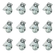 Kit 12 Rodizio 50mm Fixo Moveis e Vaso Flor Parafusos Grátis Inclusos